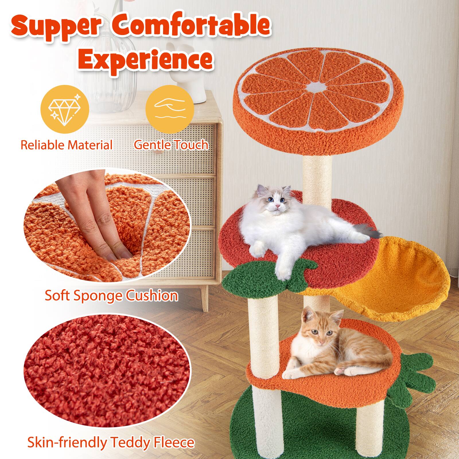 Supper Comfortable Experience

- Reliable Material
- Gentle Touch
- Soft Sponge Cushion
- Skin-friendly Teddy Fleece