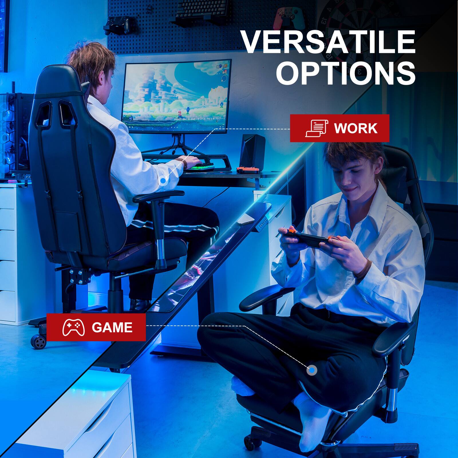 VERSATILE OPTIONS

WORK

GAME