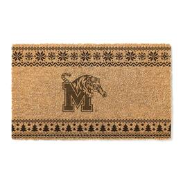 Jardine - Memphis Tigers 18" x 30" Holiday Coir Doormat - Brown