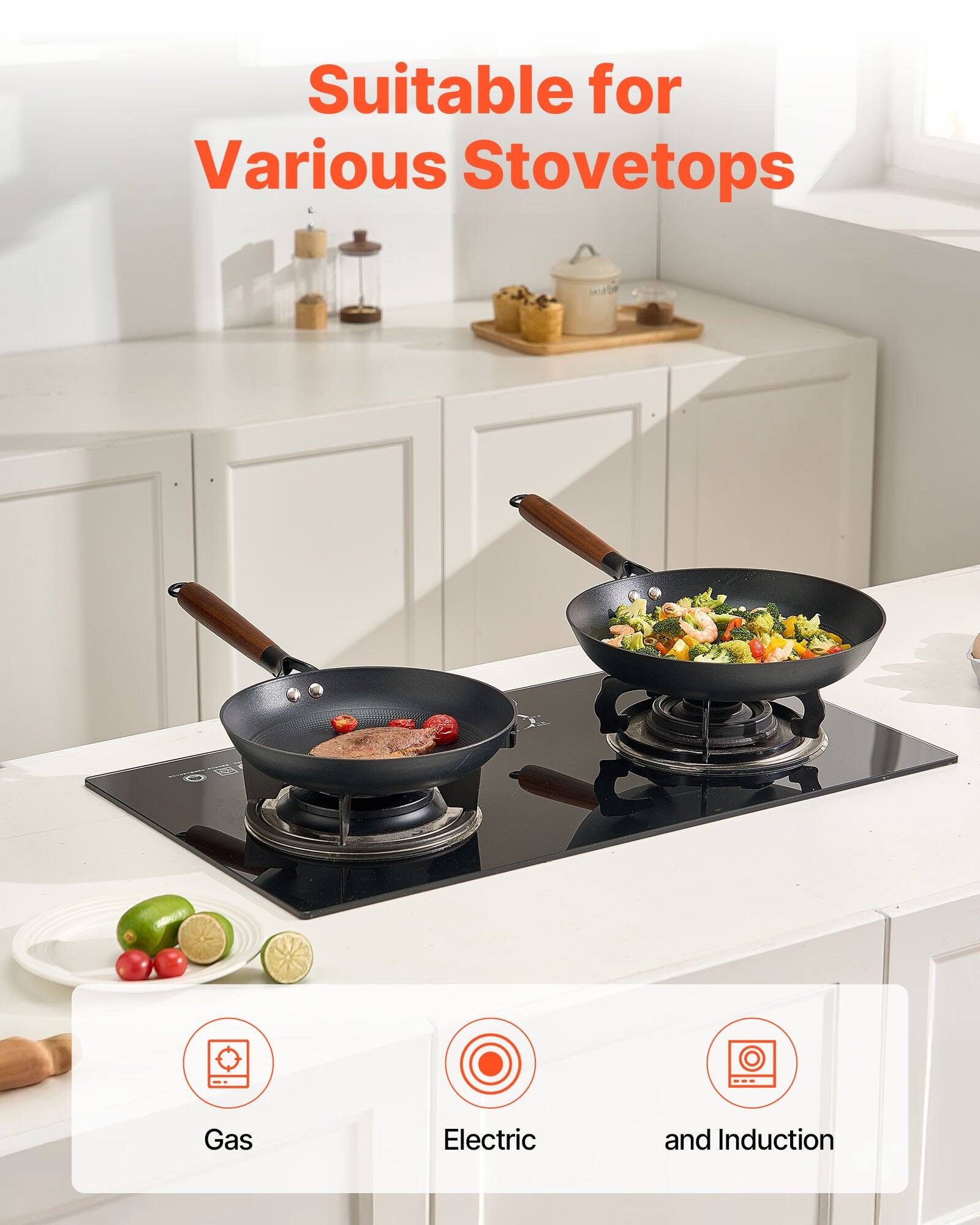 Suitable for Various Stovetops

Gas  
Electric  
and Induction