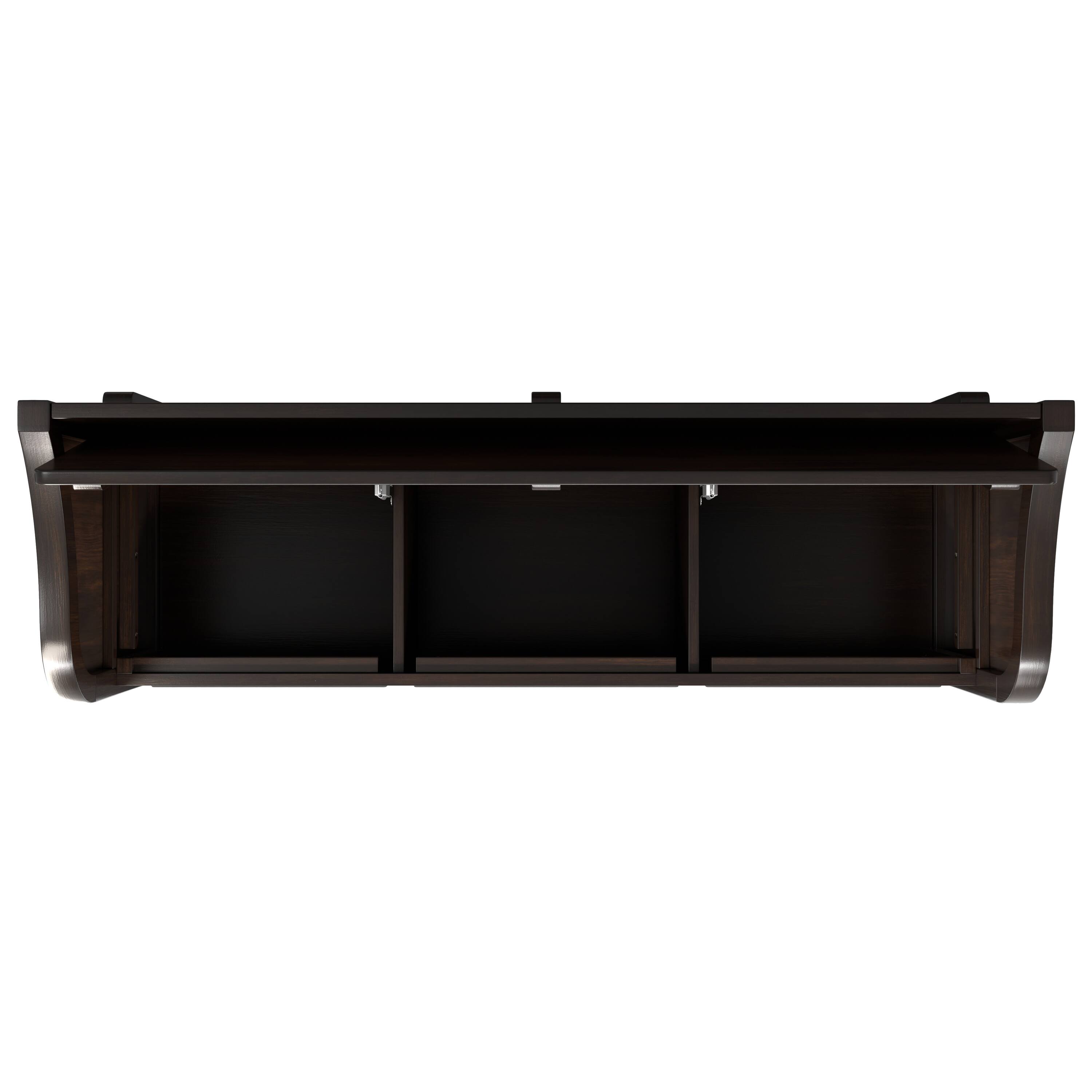 Alt View 2. Simpli Home - Connaught SOLID WOOD 56 inch Wide Traditional Wide Entryway Storage Bench in Chestnut Brown - Chestnut Brown.