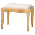 Front. bali & pari - Sofia Modern Bohemian Natural Brown Rattan and Mahogany Wood Ottoman - White/Natural Brown.