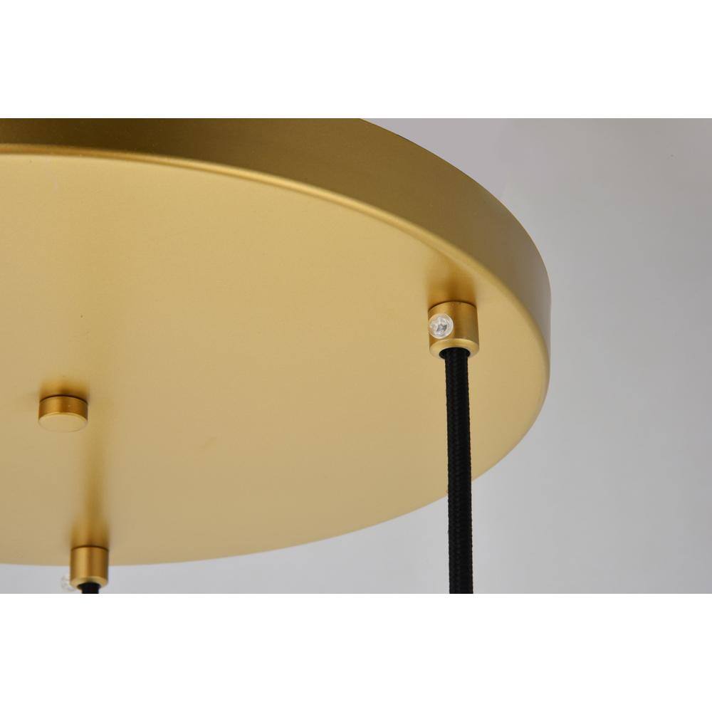 Left. Living District - Baxter 3 Lights Brass Pendant With Clear Glass - Brass And Clear.