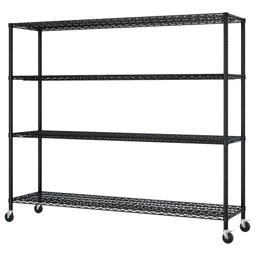 Alt View 1. Winado - 63''W Storage Shelves Organizer 2399LBS Garage Rack Shelving Heavy Duty with Wheels Industrail - Black.