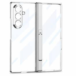 Dteck - Clear Case for Samsung Galaxy Z Fold8 Ultra with Screen Protector, Full Hinge Protection with Metal Stand - Silver