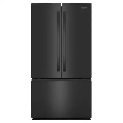 Front. Whirlpool - 36 in. Wide 31 cu. ft. French Door Refrigerator with Ice Maker and Family-Sized Capacity - Black.