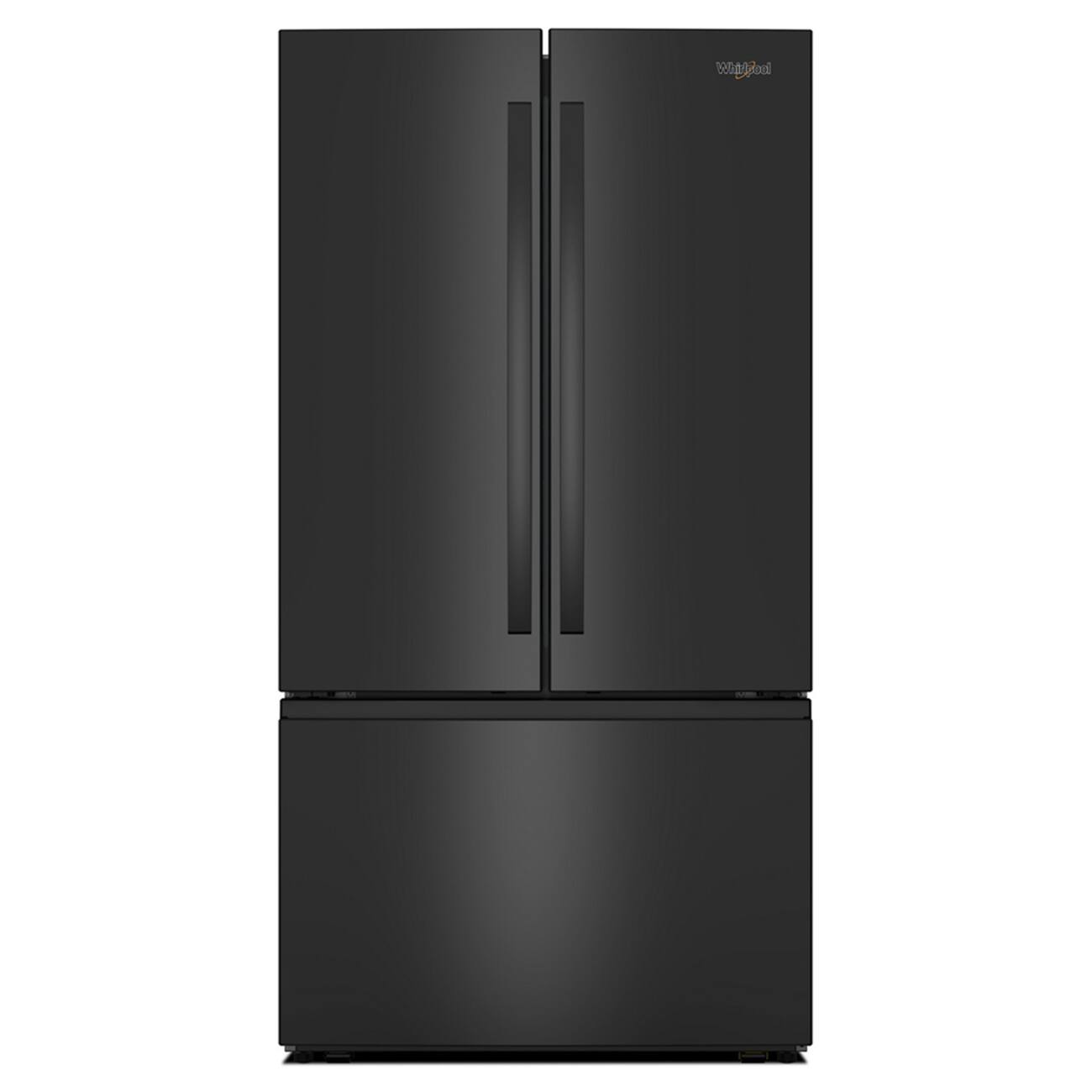 Front. Whirlpool - 36 in. Wide 31 cu. ft. French Door Refrigerator with Ice Maker and Family-Sized Capacity - Black.