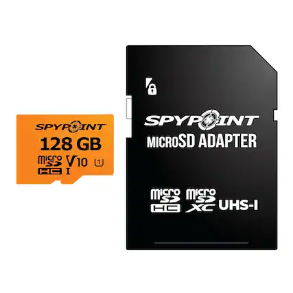 SPYPOINT 128 GB microSD V10 U1
SPYPOINT MICROSD ADAPTER
microSDHC microSDXC UHS-I