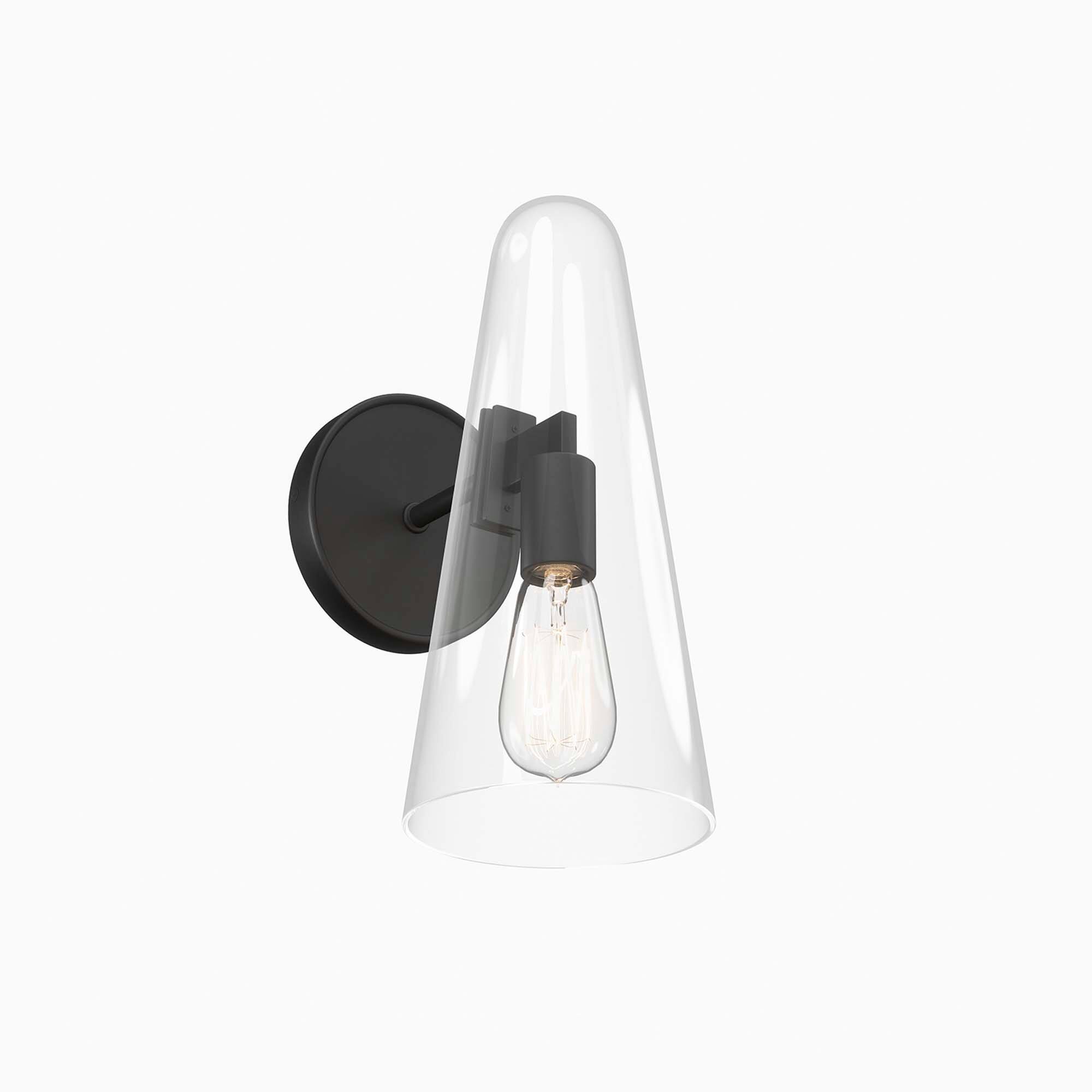 Alt View 2. Modway - Beacon 1-Light Wall Sconce by Modway - Clear Black.