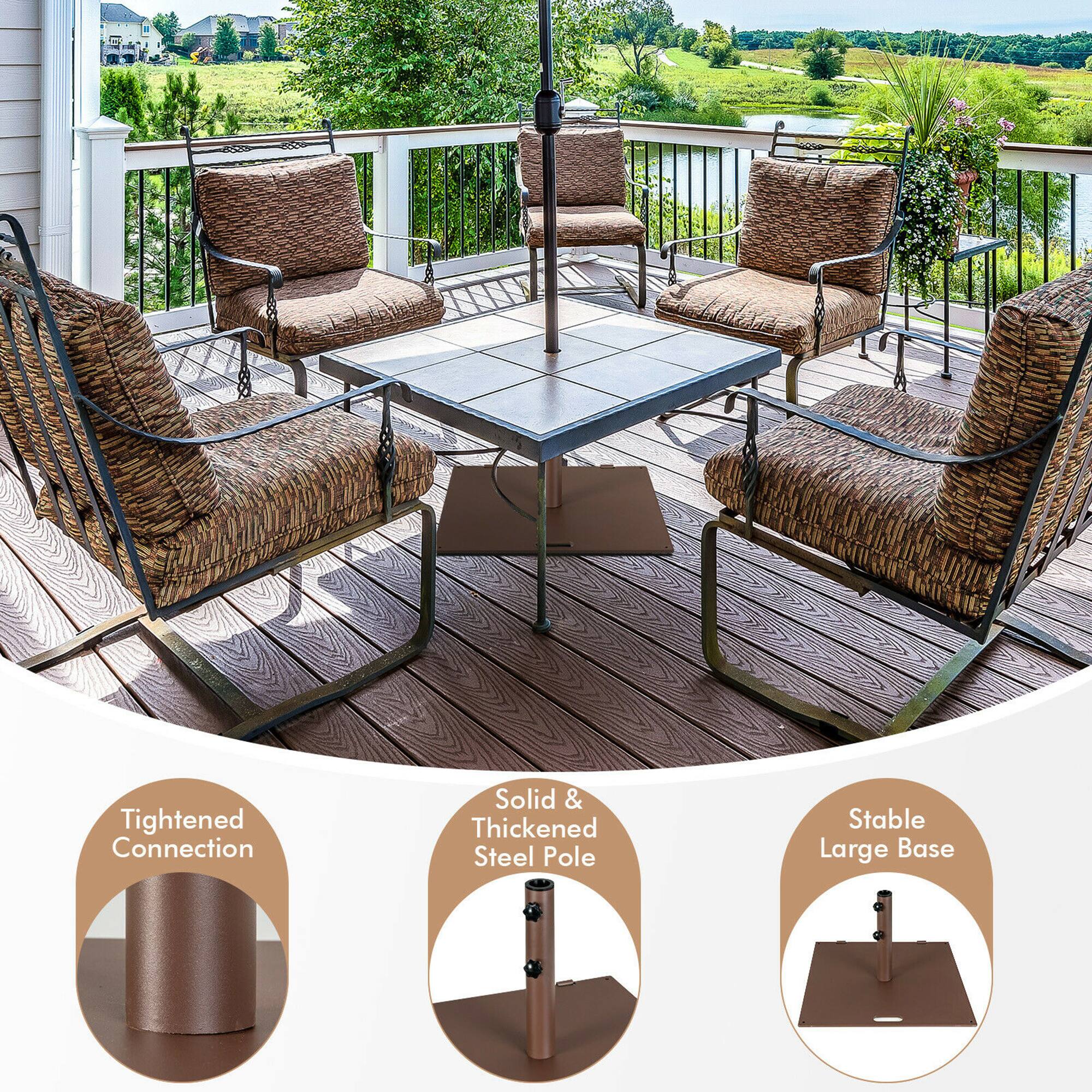 - Tightened Connection
- Solid & Thickened Steel Pole
- Stable Large Base