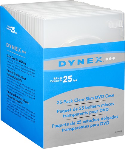  Dynex™ - 25-Pack Slim DVD Cases - Clear