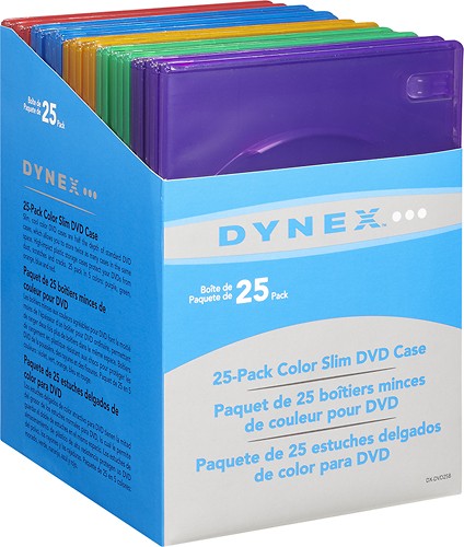  Dynex™ - 25-Pack Slim DVD Cases - Multicolor