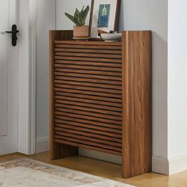 Emric Wave Shoe Cabinet by Modway - Walnut