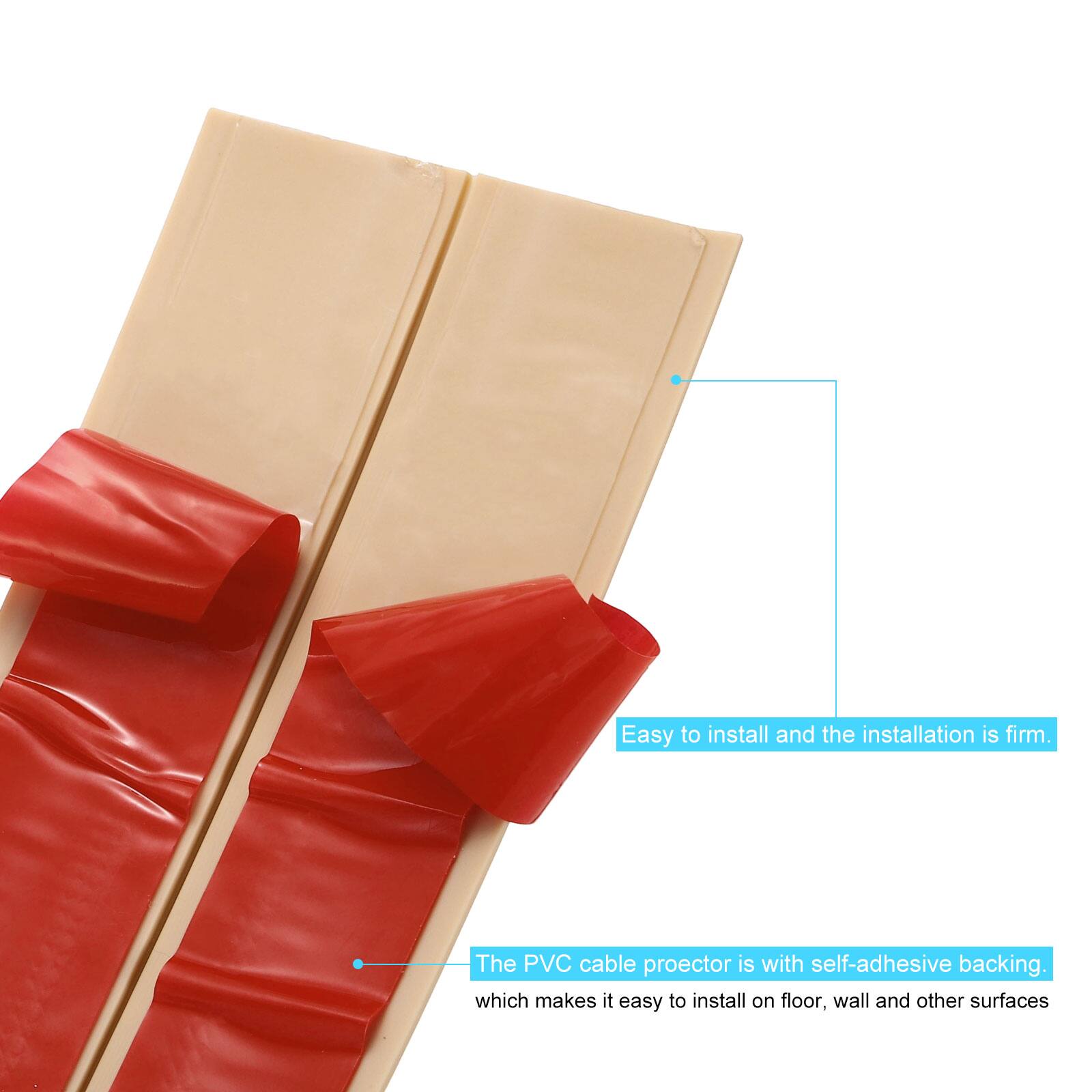 Easy to install and the installation is firm. The PVC cable protector is with self-adhesive backing, which makes it easy to install on floor, wall and other surfaces.