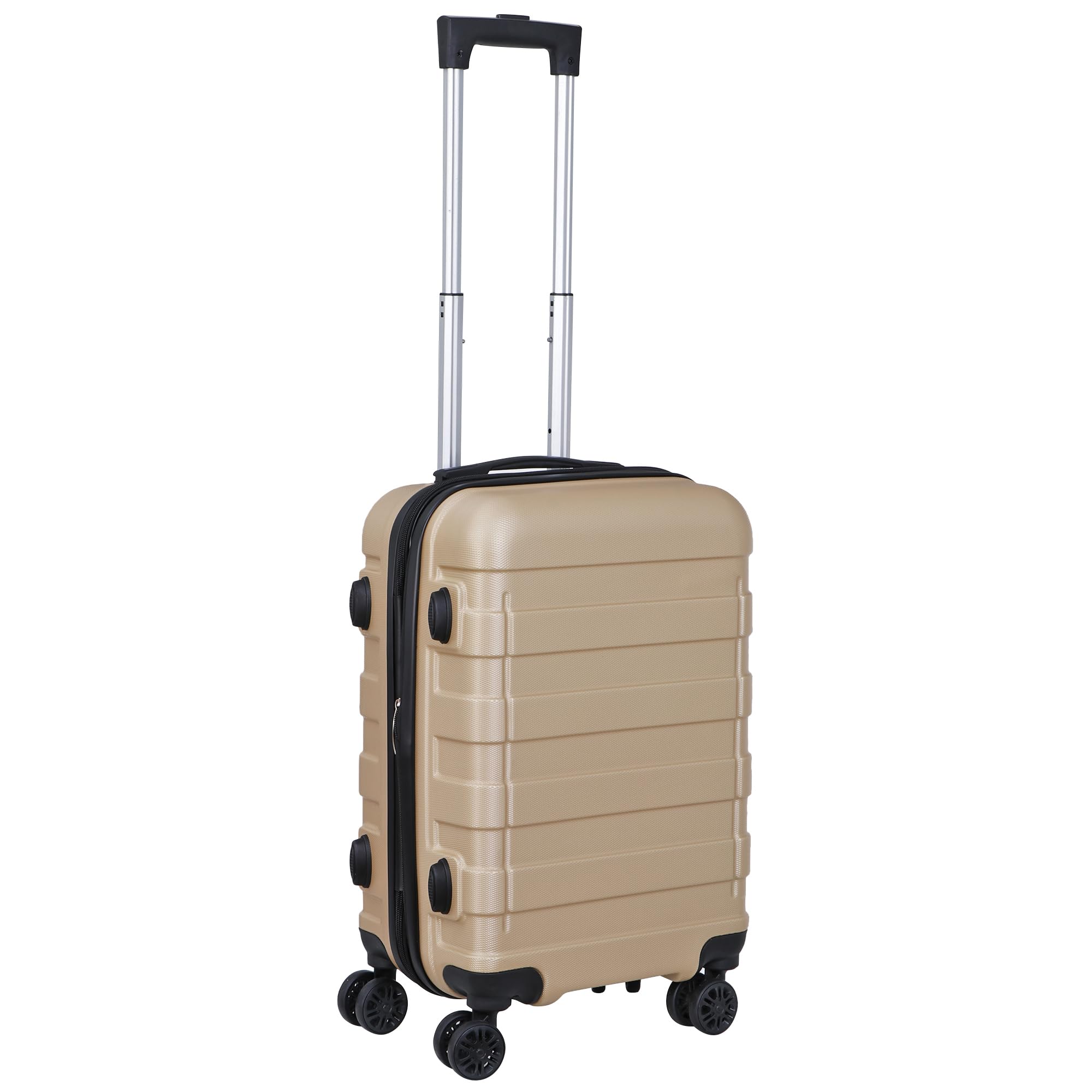 Vulpecula Spade- Hardside Expandable Luggage with Spinner Wheels, 21 Inch Carry On Luggage Airline Approved, Lightweight Travel Suitcase- Champagne