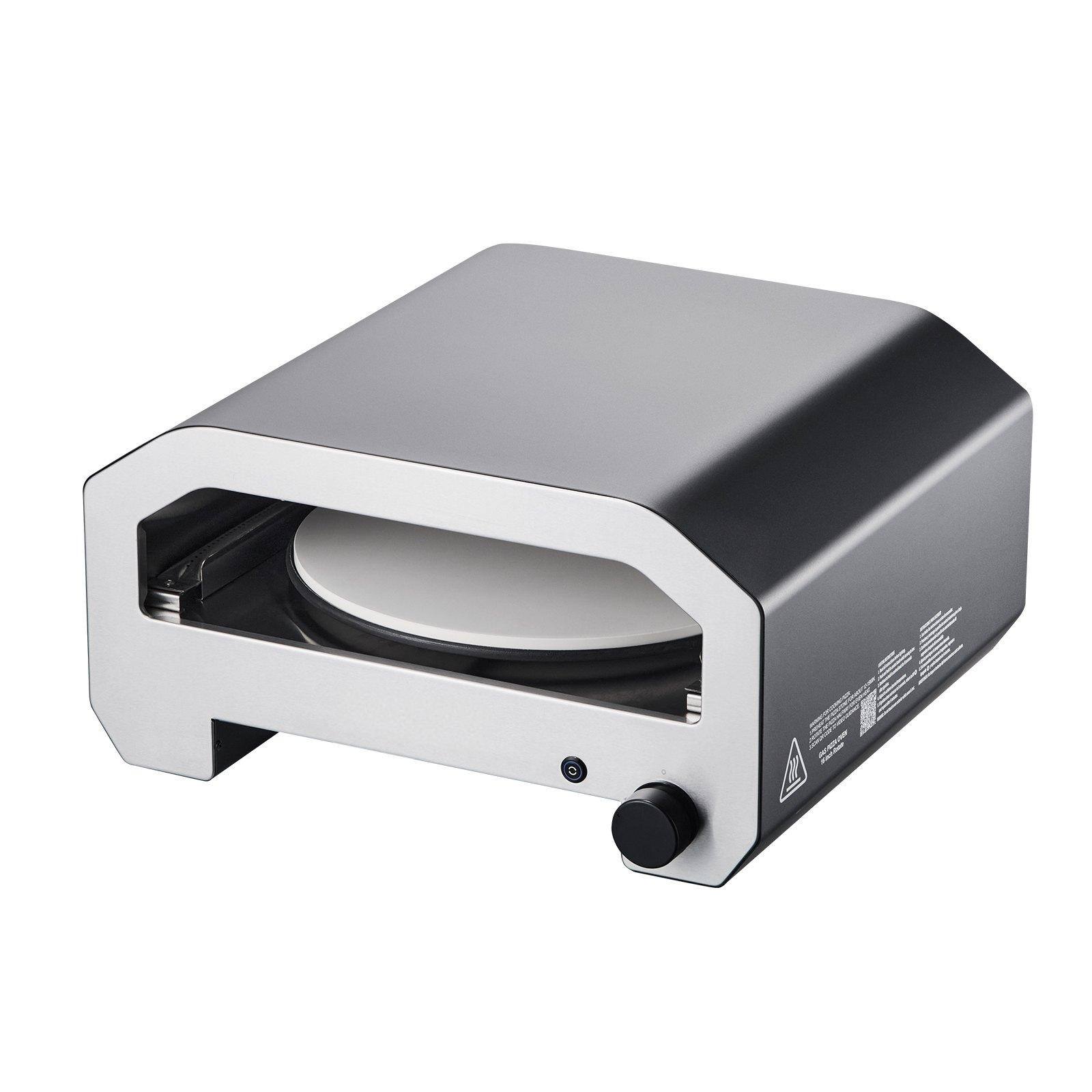 Alt View 9. Glintex - 16in Pizza Oven Outdoor Gas Maker, Electric Rotation, Thick Stone, Carry Bag for Patio - Black.