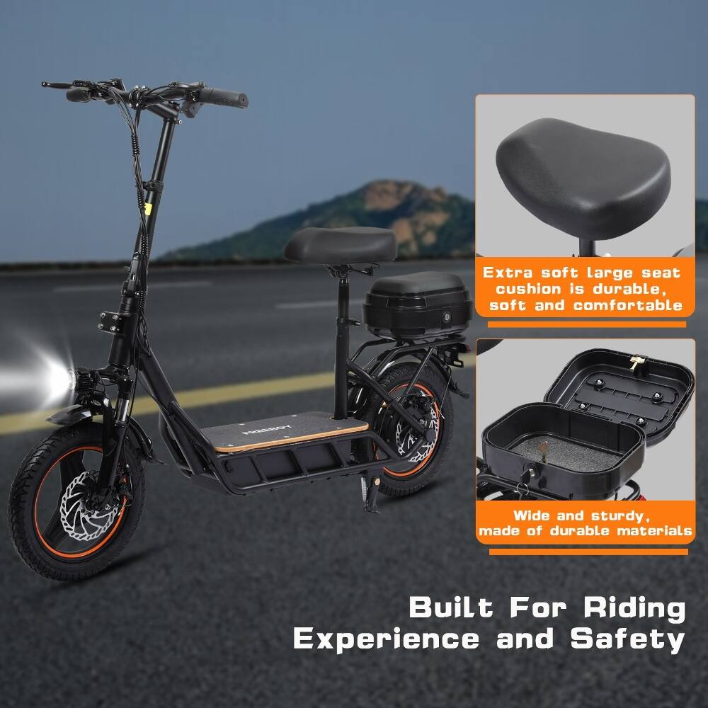 Extra soft large seat cushion is durable, soft and comfortable  
Wide and sturdy, made of durable materials  
Built For Riding Experience and Safety