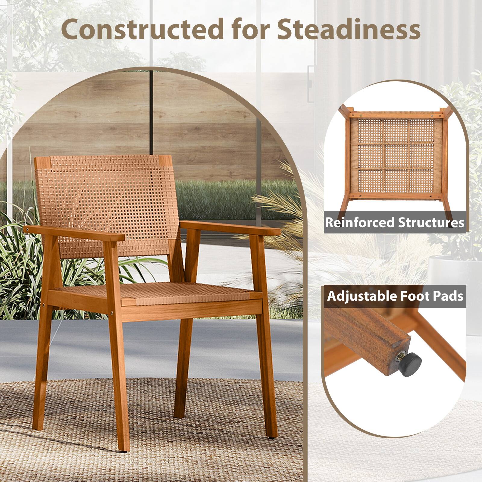 Constructed for Steadiness  
Reinforced Structures  
Adjustable Foot Pads