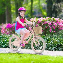Gymax - 16'' Retro Style Kids Bike Bicycle w/ Height Adjustable Handlebar & Seat - Pink