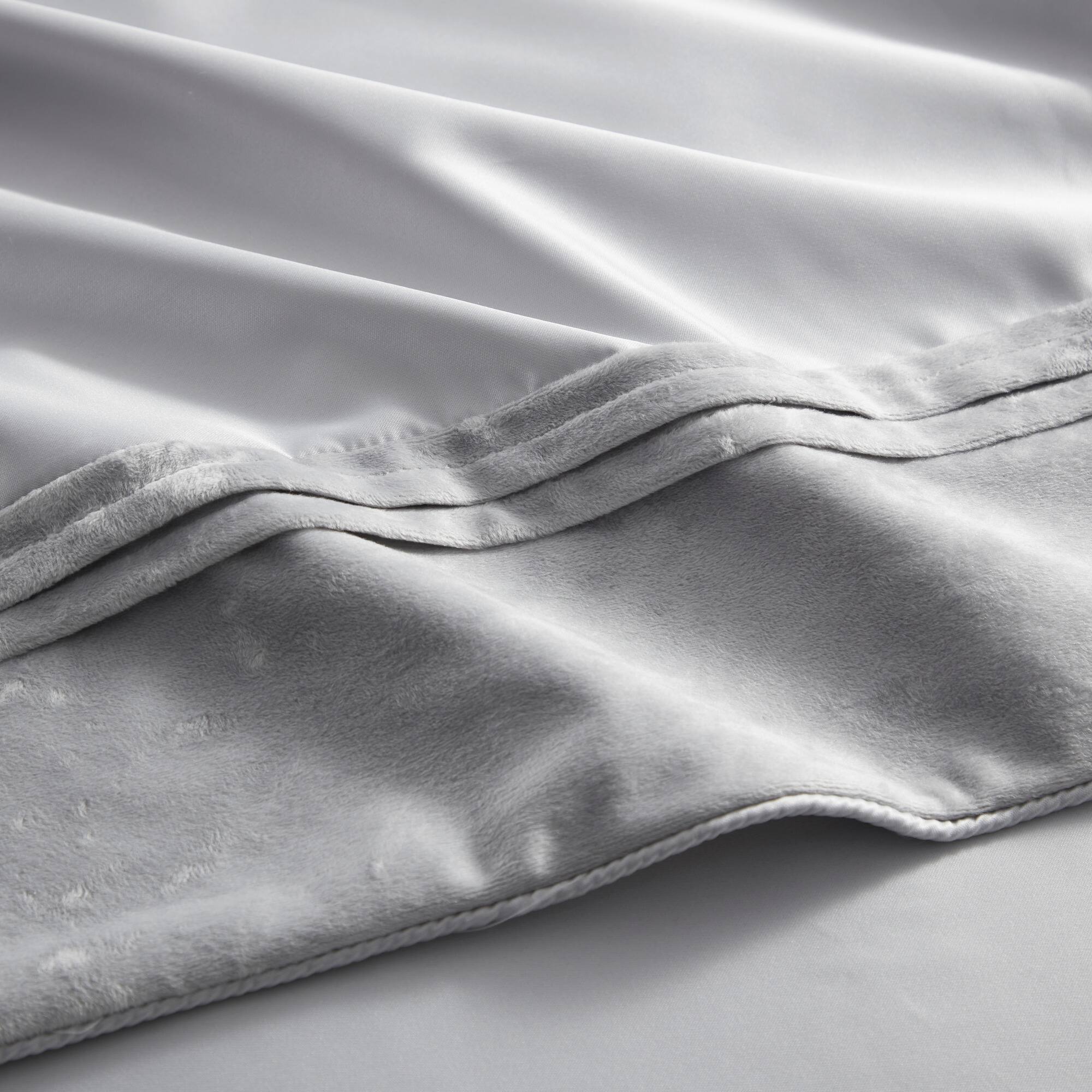 Back. Sweet Home Collection - Luna 7 Piece Crushed Velvet Elegant Comforter & Decorative Pillow Set - Queen - Grey.