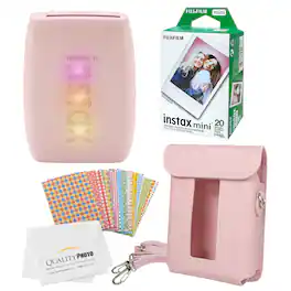 Instax Mini Link 3 Smartphone Printer 20 Fujifilm Mini Films Printer Case Decorative Stickers Quality Photo Micro Cloth - Rose Pink