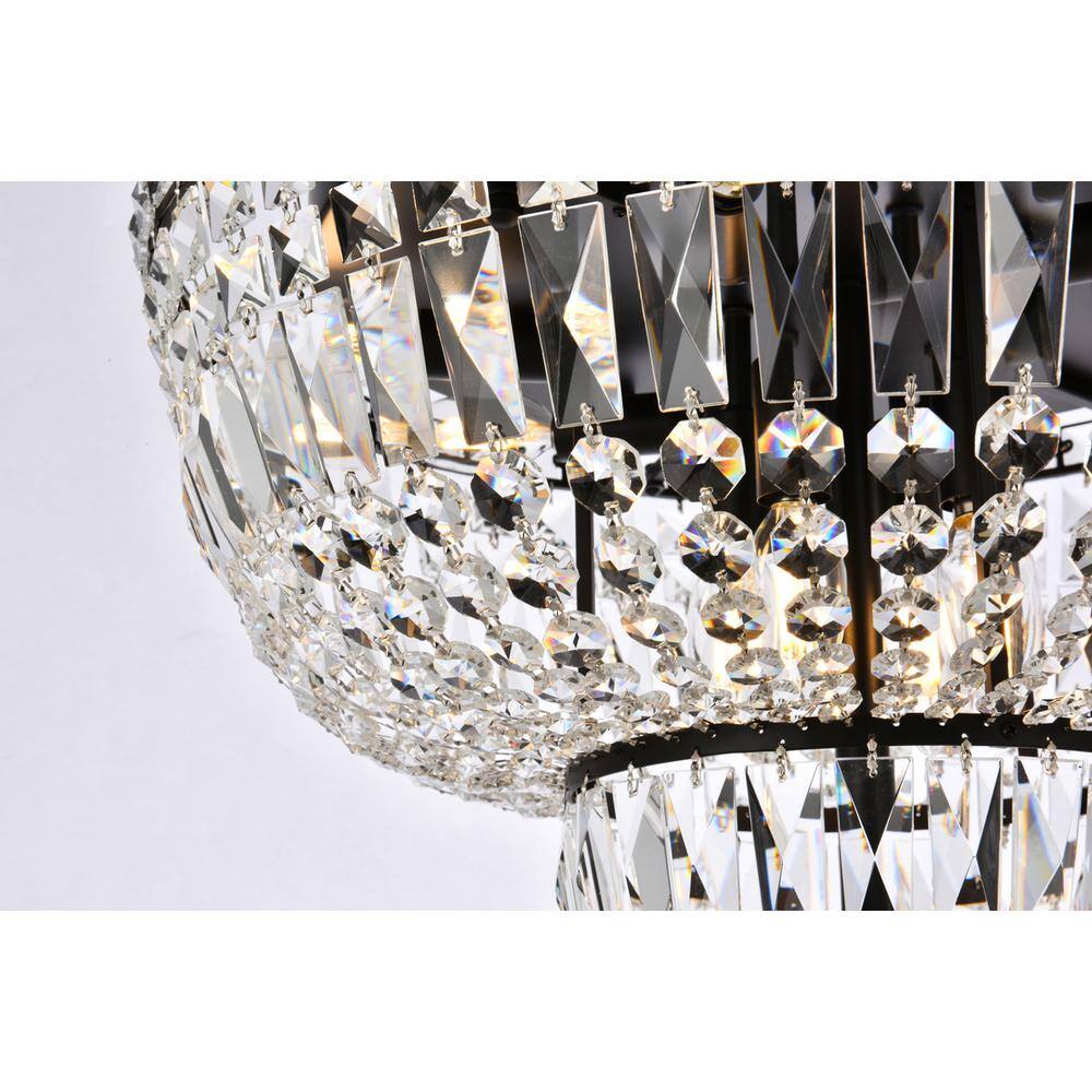 Alt View 2. Elegant Lighting - Tranquil 20 inch black flush mount - Black And Clear.
