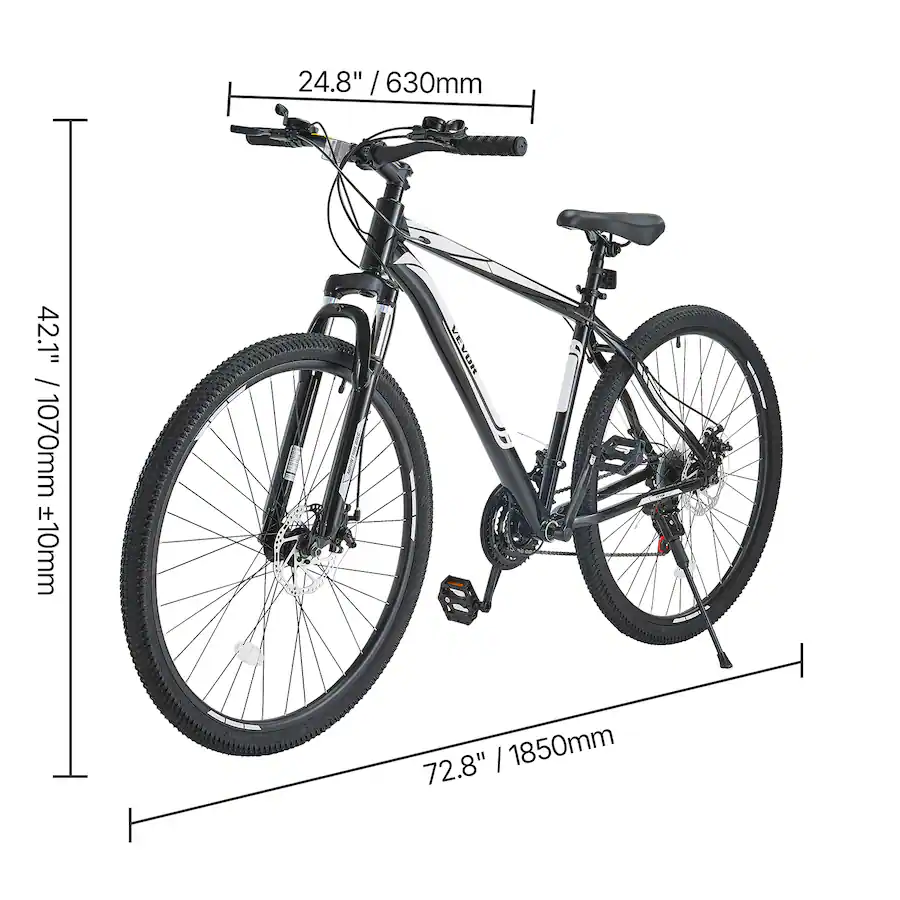 29 Inch VEVOR Mountain Bike,29 inch MTB Bicycle with Front Suspension, 21 ...