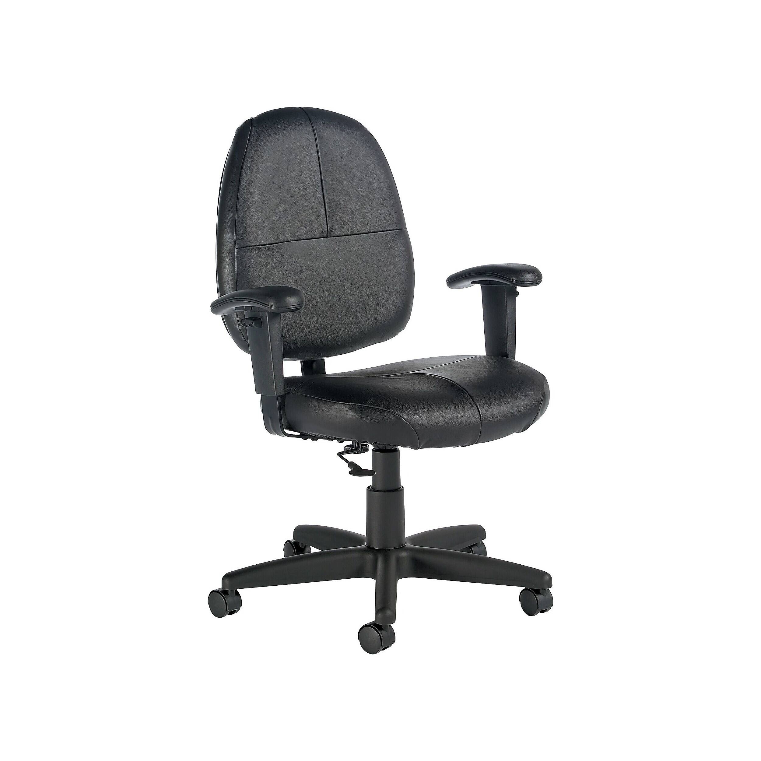 Front. Global - Leather Task Chair, Black (8993BK450/550) - Black.