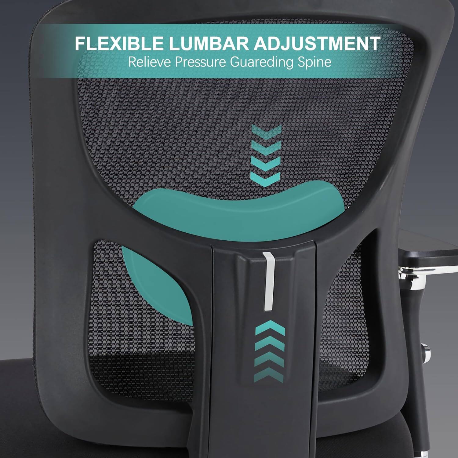 FLEXIBLE LUMBAR ADJUSTMENT  
Relieve Pressure Guarding Spine