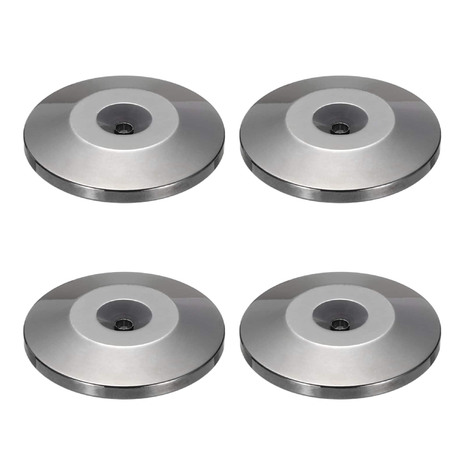 Unique Bargains - 4pcs Speaker Isolation Feet, 25x5mm Copper Shock Absorption Pad Anti Vibration for Amplifier Audio - Black