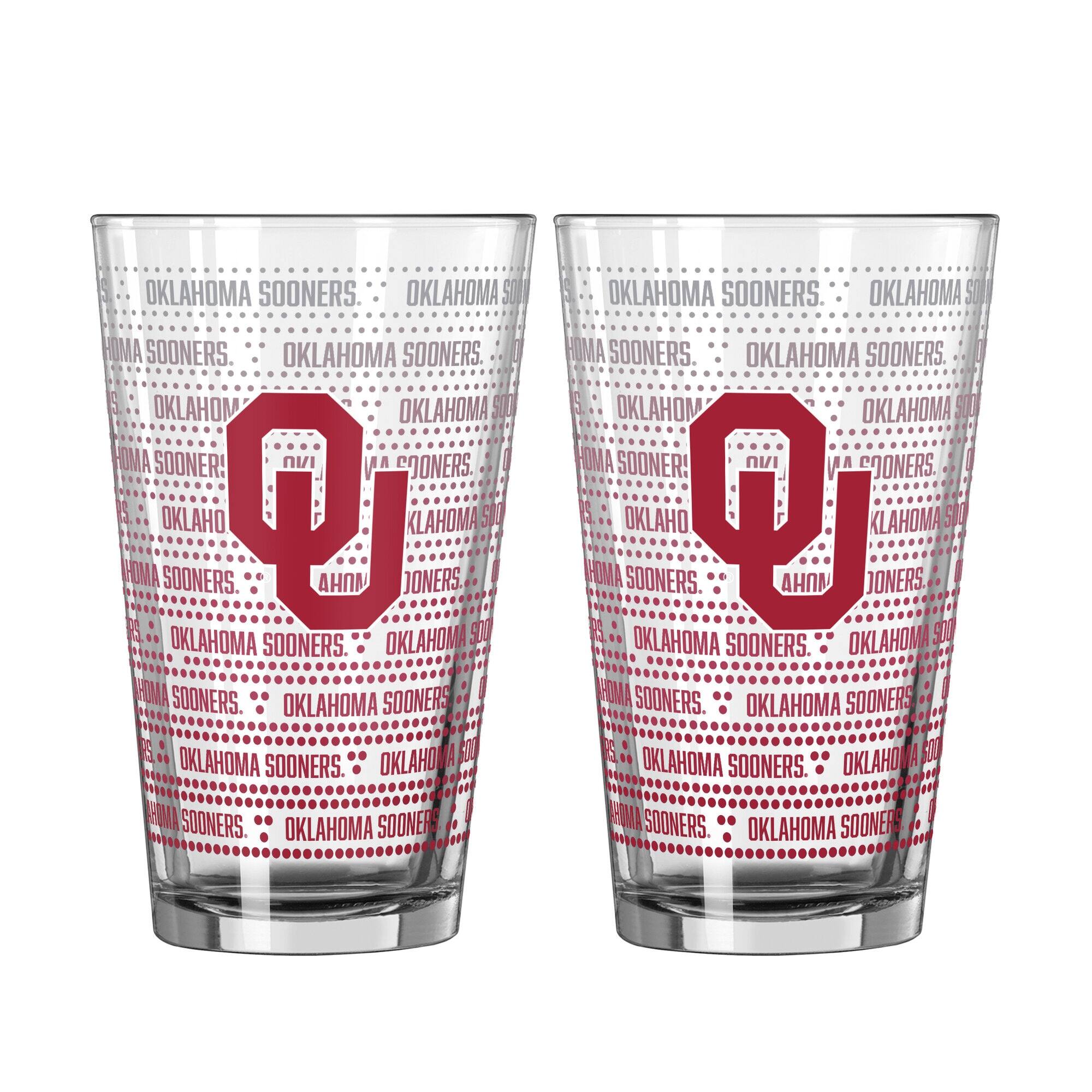 Logo Brands - Oklahoma Sooners Two-Pack Chant Fade 16oz. Pint Glass Set - Multicolor