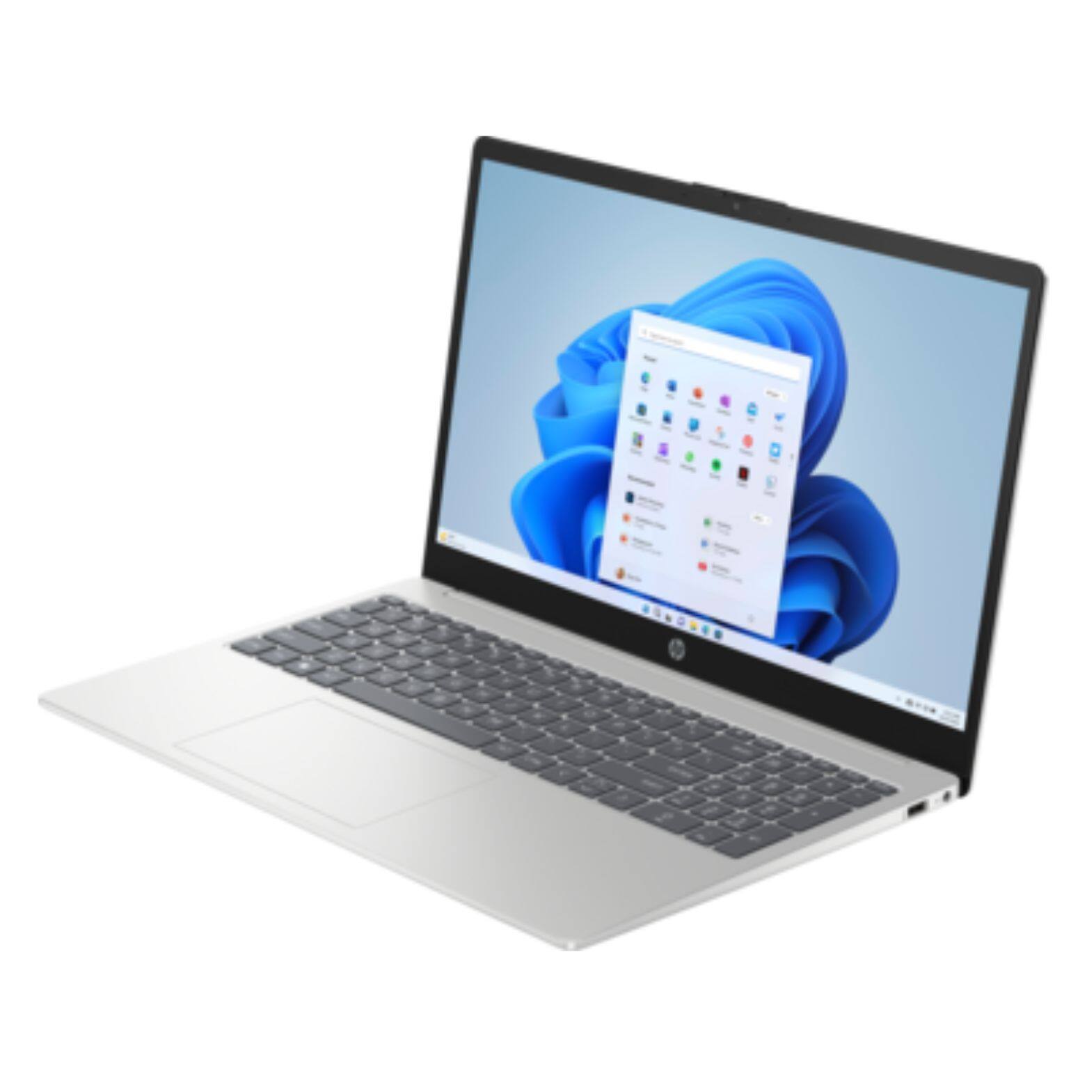 Alt View 1. HP - 15-fc0353nr 15.6" Touchscreen AMD Ryzen 3 7320U 2.4 GHz 8 GB 256 GB SSD AMD Radeon Graphics Windows 11 Home Laptop - Silver.