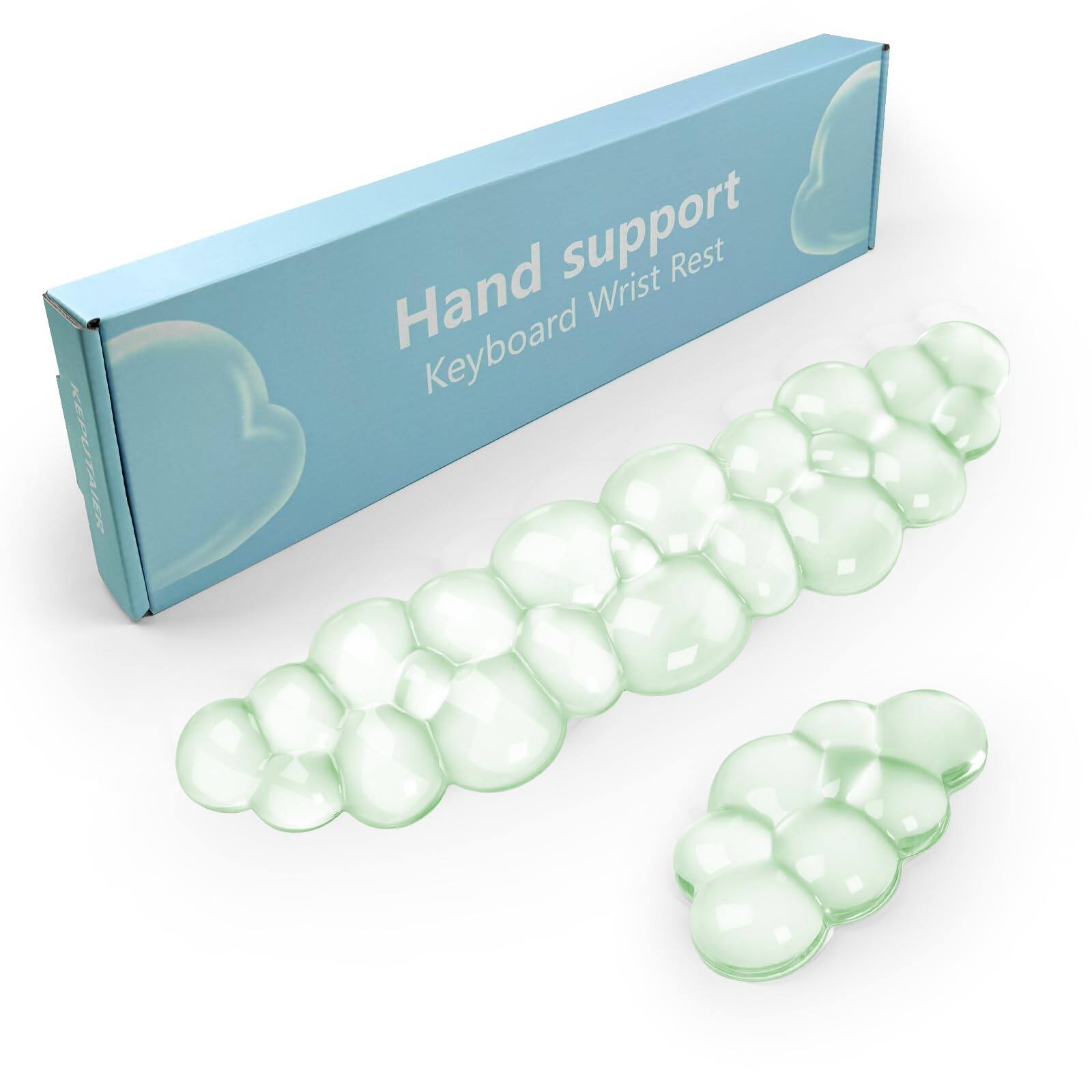 Comfort Essence - Gel Cloud And Mouse Wrist Rest Cute Support Arm For Typing Reliefsuitable Officecomputerlaptopgamingwhite - Green