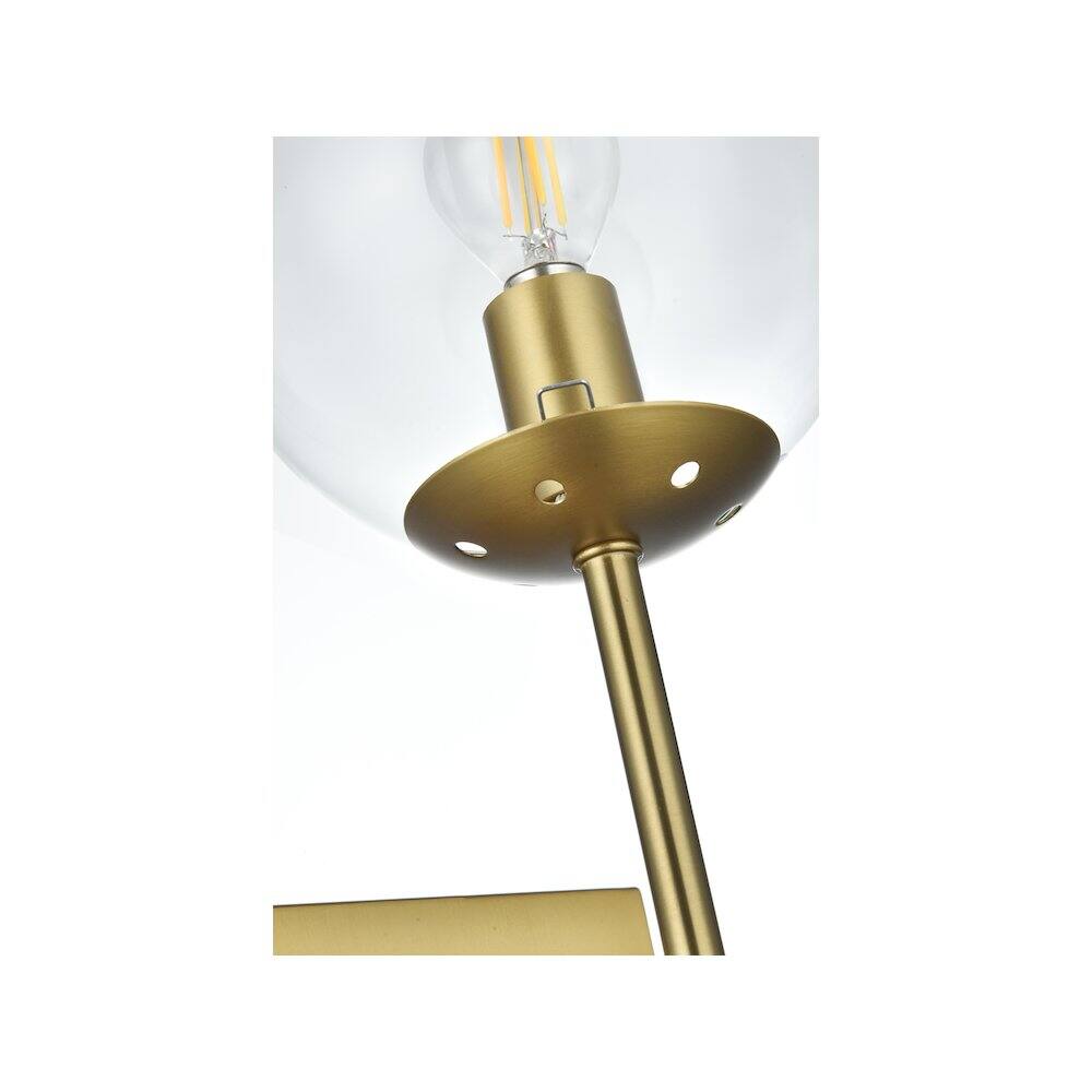 Alt View 2. Living District - Neri 6 Inch Wall Sconce Clear Shade in Satin Gold - Satin Gold And Clear.