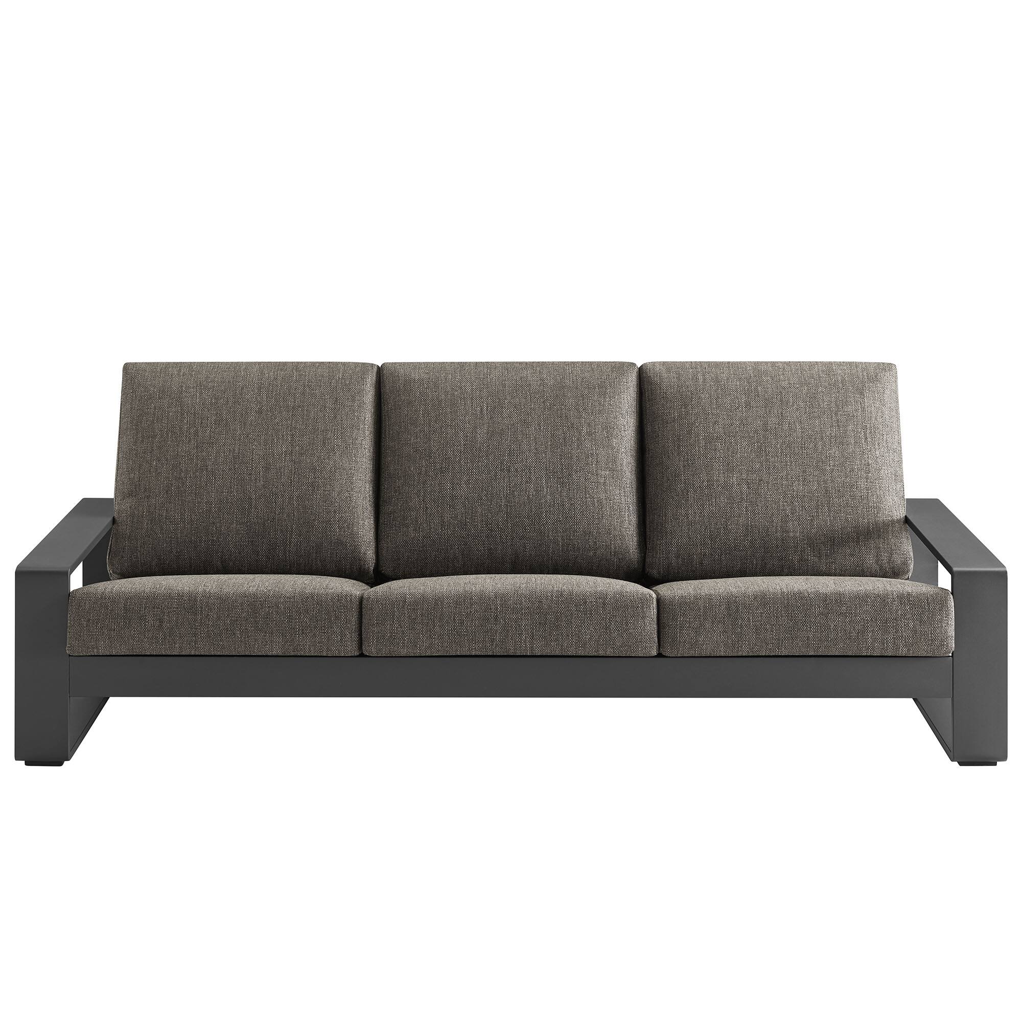 Alt View 5. Modway - Lirienne Outdoor Patio Aluminum Sofa by Modway - Smoke Gray.