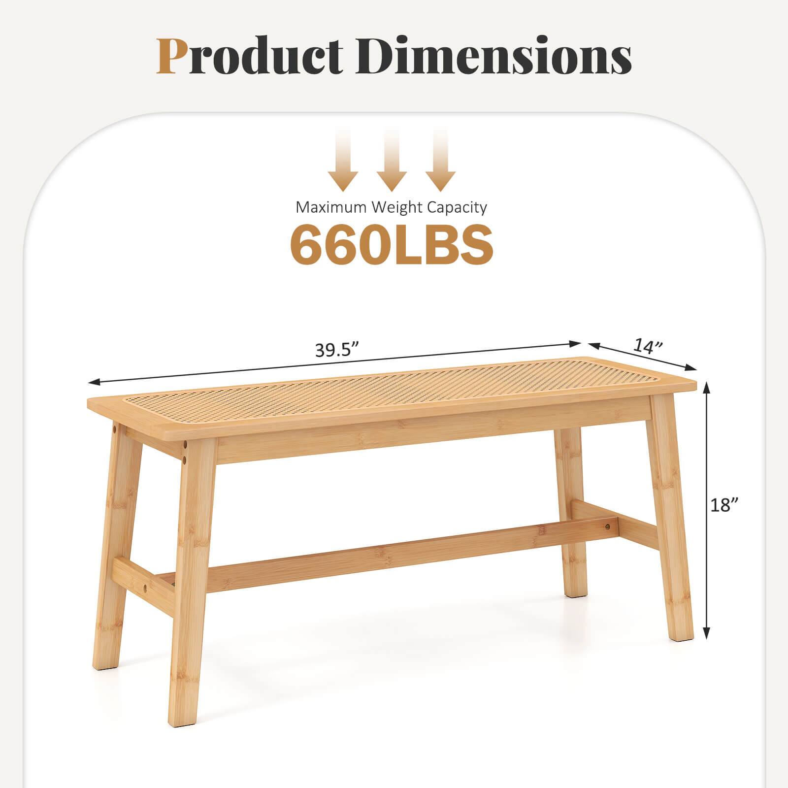 Product Dimensions  
Maximum Weight Capacity: 660 LBS  
Dimensions: 39.5" x 14" x 18"