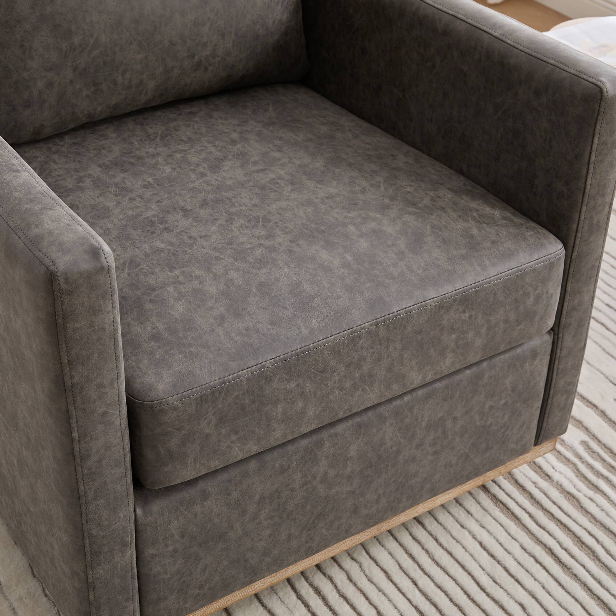 Alt View 5. GOODSILO - Modern Square Swivel Accent Chair with 360-Degree Rotation for Living Room and Bedroom - Gray.
