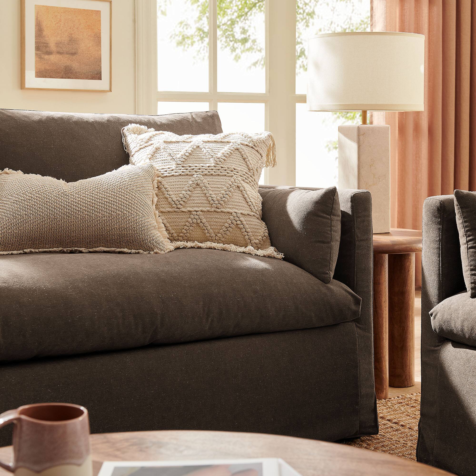 Alt View 8. Modway - Wellfleet Slipcovered Linen-Blend Loveseat by Modway - Cocoa.