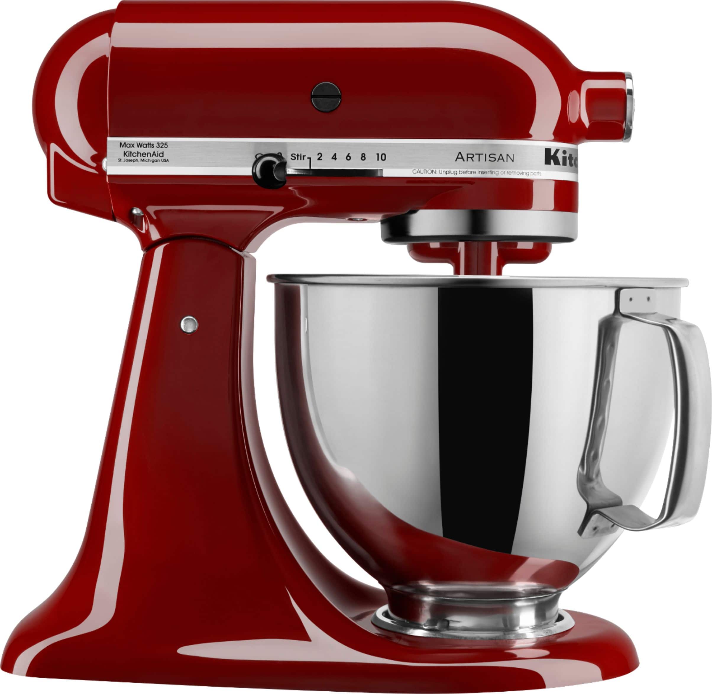 Angle. KitchenAid - KSM150PSGC Artisan Tilt-Head Stand Mixer - Gloss Cinnamon.