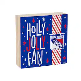 Evergreen Enterprises - New York Rangers 6" Holiday Wood Plock Shelf Sign - Multicolor