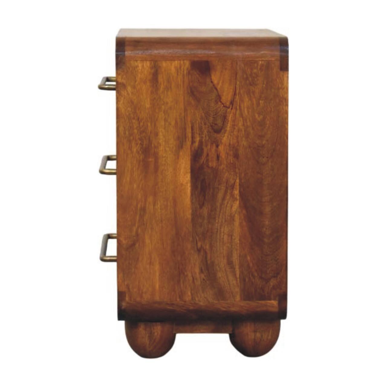 Alt View 5. Artisan Furniture - Artisan Furniture Solid Wood Three Drawer Mini Chest, Brown - Brown.