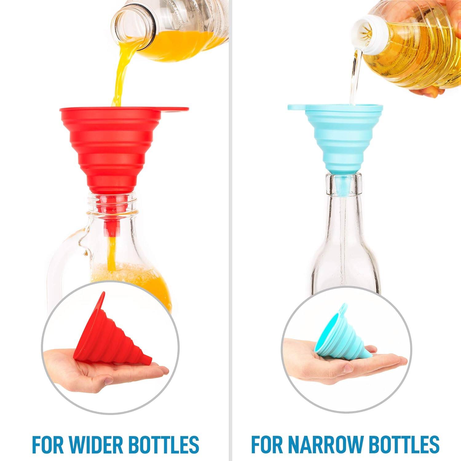 FOR WIDER BOTTLES  
FOR NARROW BOTTLES