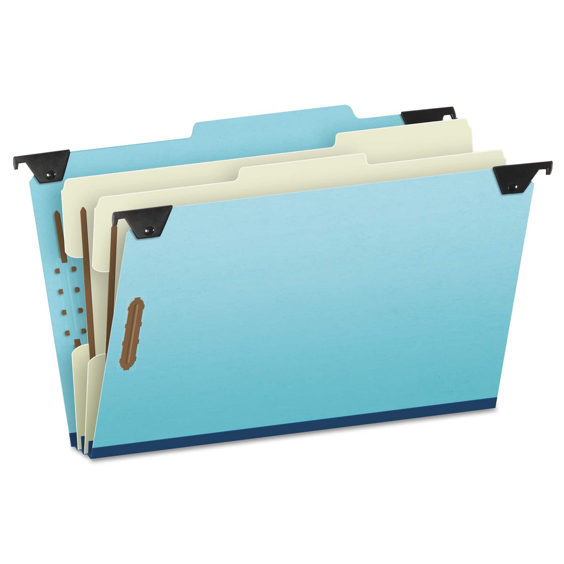 TOPS - Pendaflex Hanging Classification Folders with Dividers  Legal Size  2 Dividers  2/5 Cut Exterior Tabs  Blue