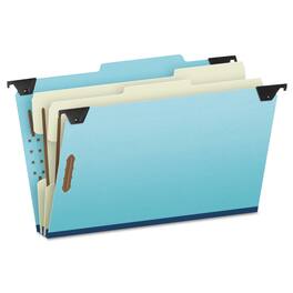 TOPS - Pendaflex Hanging Classification Folders with Dividers Legal Size 2 Dividers 2/5 Cut Exterior Tabs Blue