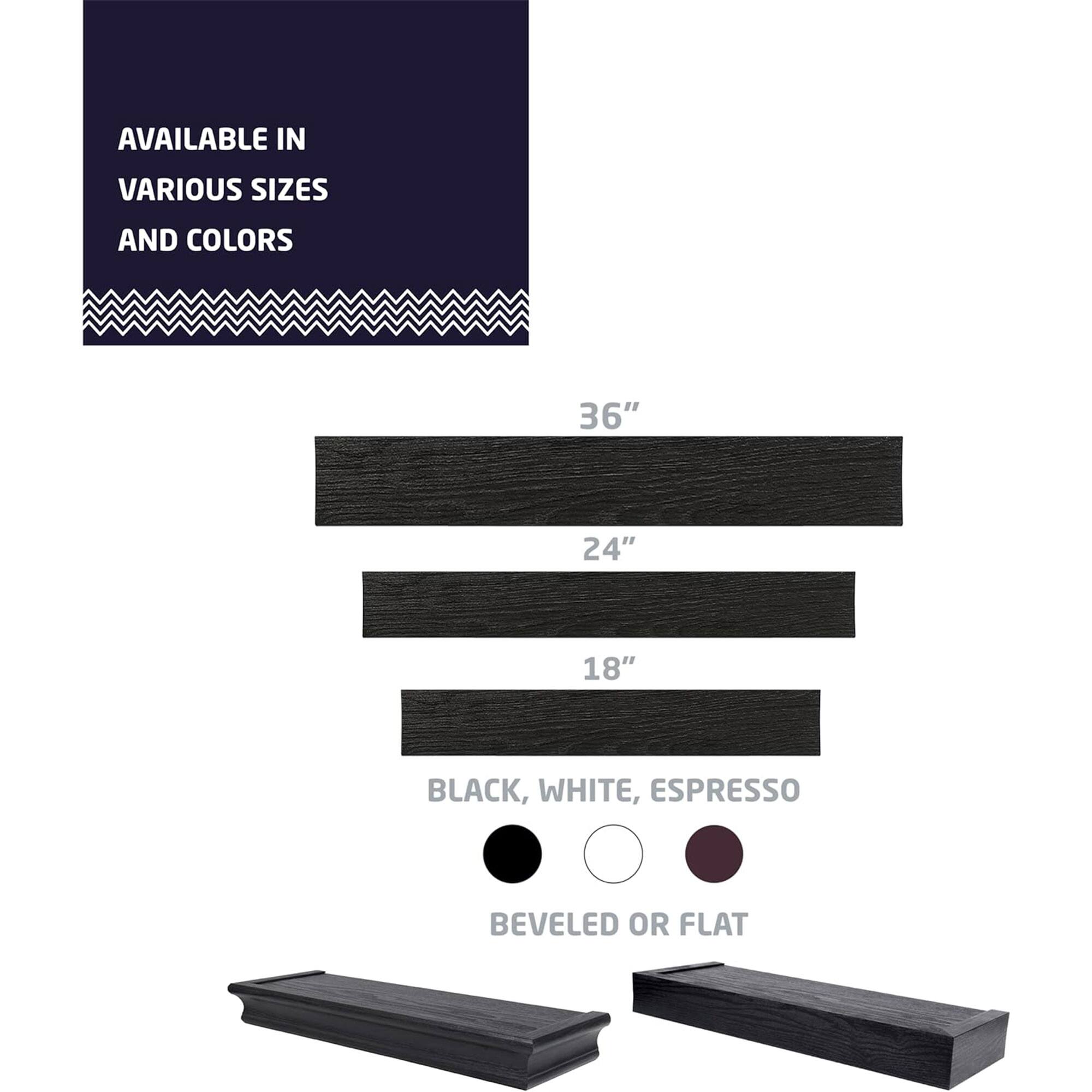 AVAILABLE IN VARIOUS SIZES AND COLORS

36"  
24"  
18"

BLACK, WHITE, ESPRESSO

BEVELED OR FLAT