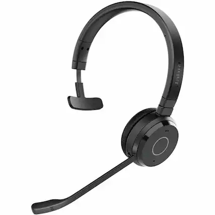 Front. Jabra - Jabra Evolve 65 TE Headset - Mono - Wireless - Bluetooth - 100 ft - 20 Hz to 20 kHz - Over-the-head, On-ear - Monaural - Blue.