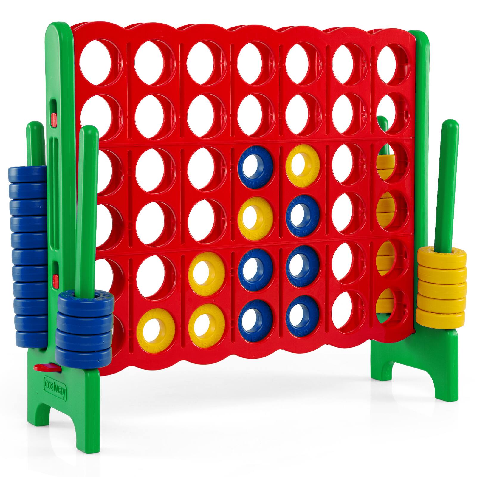 Front. Costway - Costway Jumbo 4-to-Score 4 in A Row Giant Game Set Adults Kids Family Fun Indoor Outdoor - Green + Red.