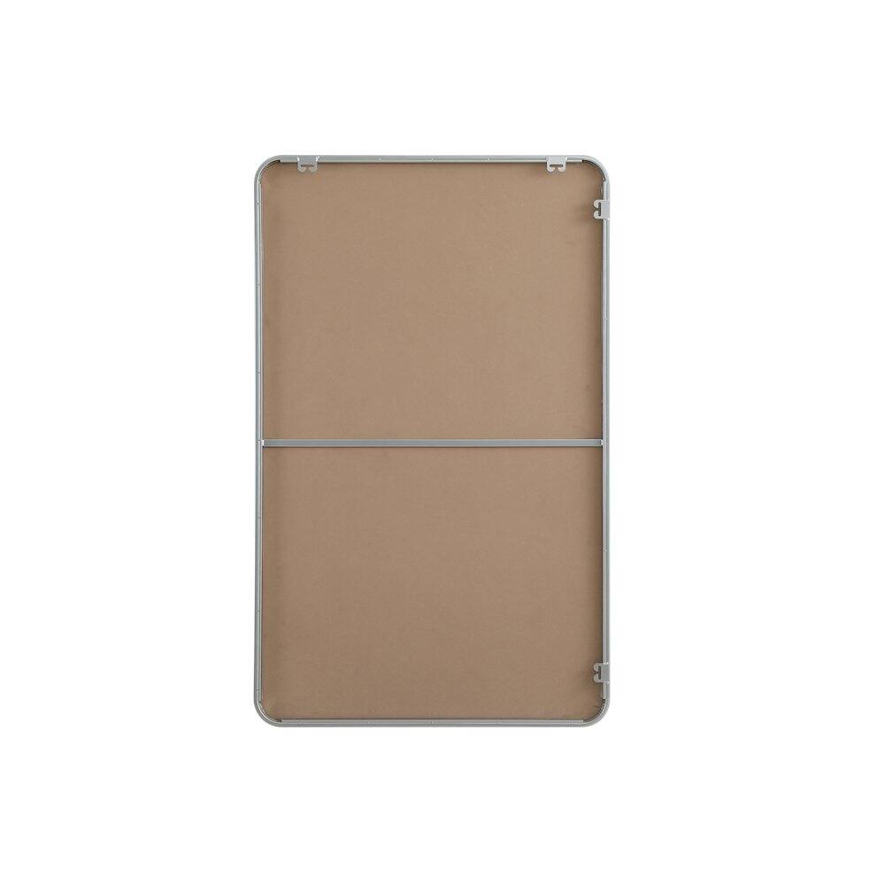 Angle. Elegant Decor - Contour Metal Rectangle Mirror 30x48 in Silver - Silver.