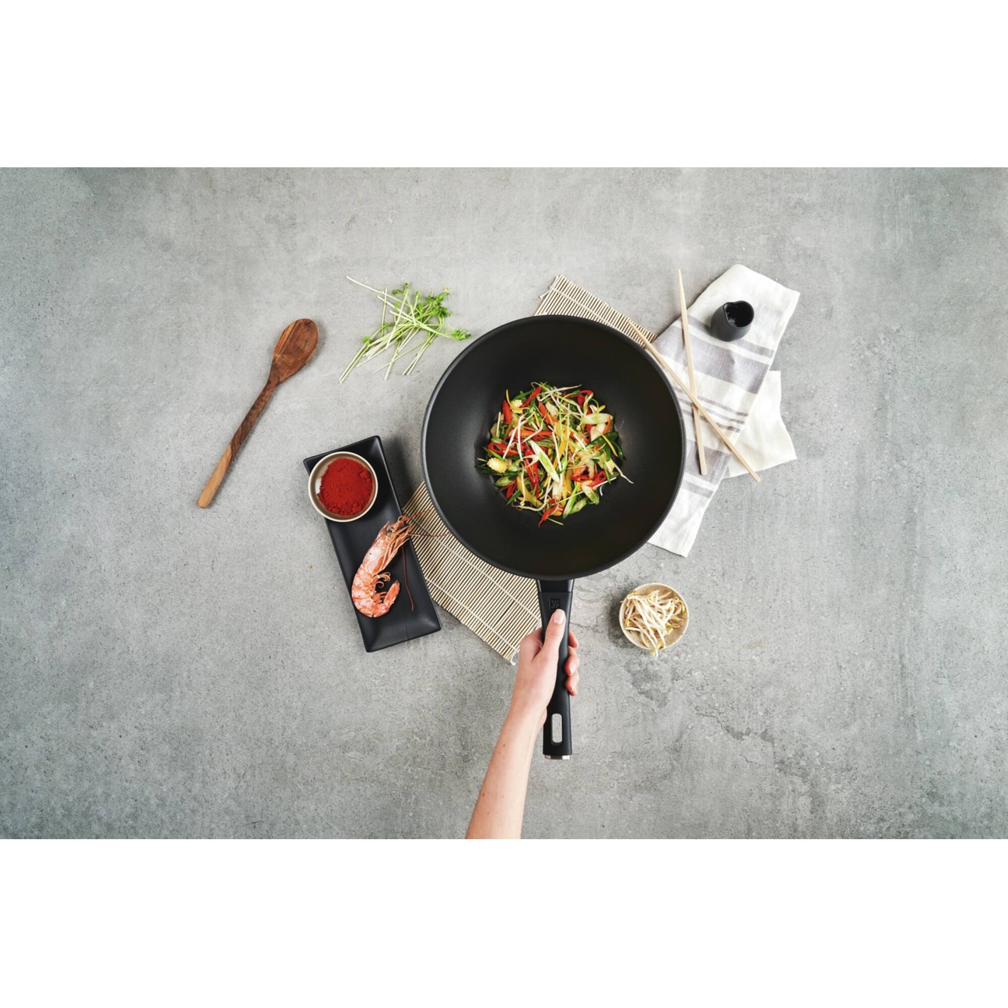Alt View 6. ZWILLING - ZWILLING Madura Plus Aluminum 12-inch Nonstick Stir Fry Pan - Matte Black.