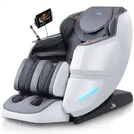 MassaMax - MT339 4D Full Body Stretch Massage Chair ,Body Scan,Extended Footrest&Foot Rollers,Heat - White